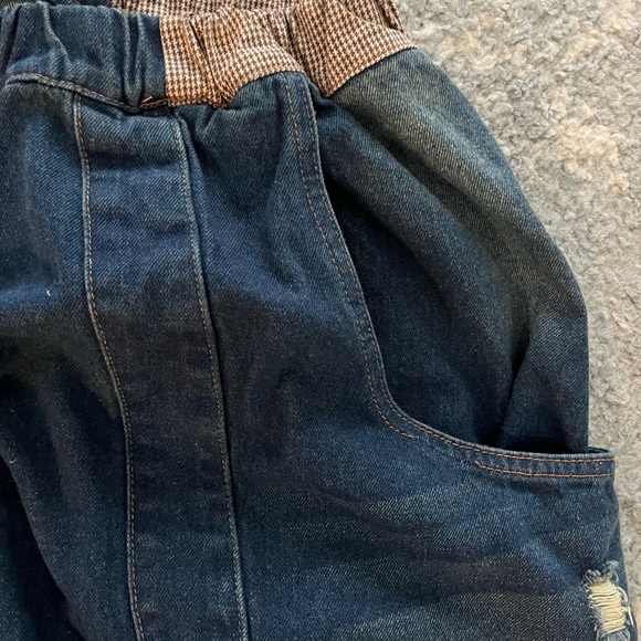 NWT Buddha Trends Baggy Boyfriend Ripped Harem Jeans in Dark Blue (One Size) - Picture 3 of 5